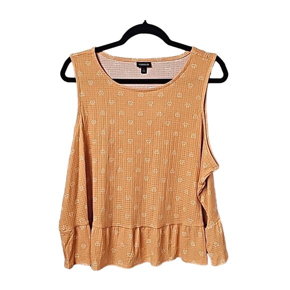 Torrid Texture Knit High Neck Ruffle Croop Top Womens Plus Size 2X NWT - Picture 1 of 7